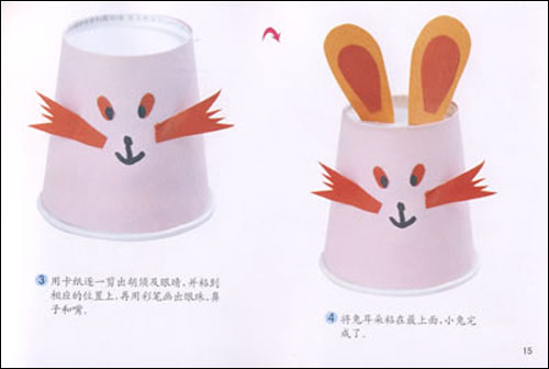 手工小制作:纸杯小兔